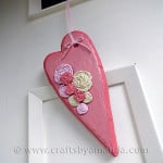 Valentine Rosette Heart Door Decoration