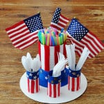 Recycled Patriotic Utensil Holder