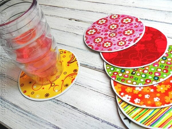 Recycle Craft: CD Coasters - CraftsbyAmanda.com