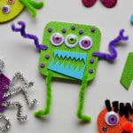 glitter foam monsters GREEN - CraftsbyAmanda.com