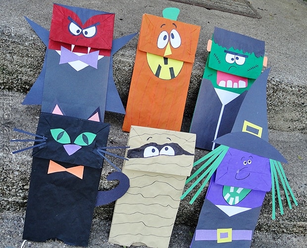 Halloween Craft Paper Bag Puppets Crafts by Amanda