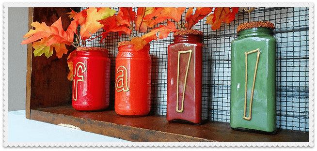 Paint Filled Jar Fall Vases