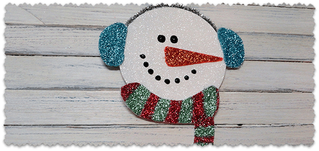 Recycled CD Glitter Snowman