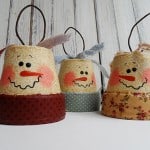 Vintage Clay Pot Snowman Ornaments - CraftsbyAmanda.com
