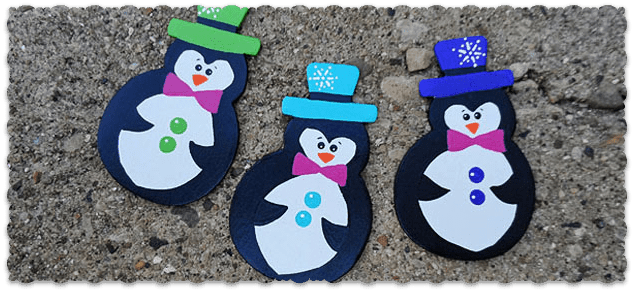 Painted Wood Penguins