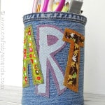 Denim Covered Pencil Can - CraftsbyAmanda.com