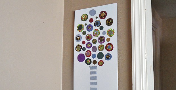 Colored Denim Circle Tree