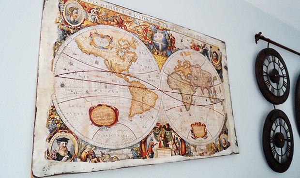 Distressed Crackled Vintage Map
