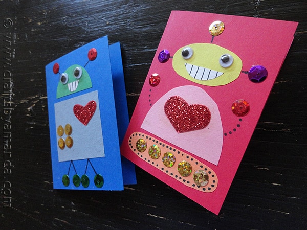 Make cute Robot Valentines from CraftsbyAmanda.com on Upcycle Fever