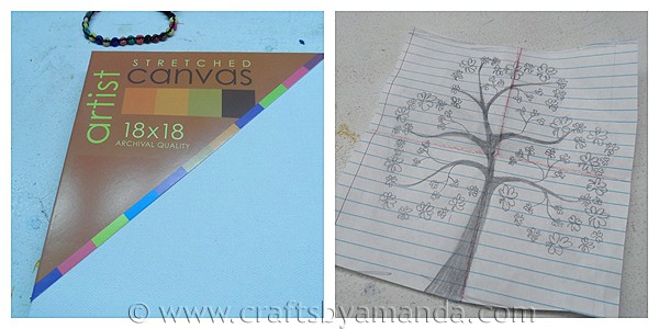 Shamrock Crafts: Shamrock Tree on Canvas by CraftsbyAmanda.com @amandaformaro