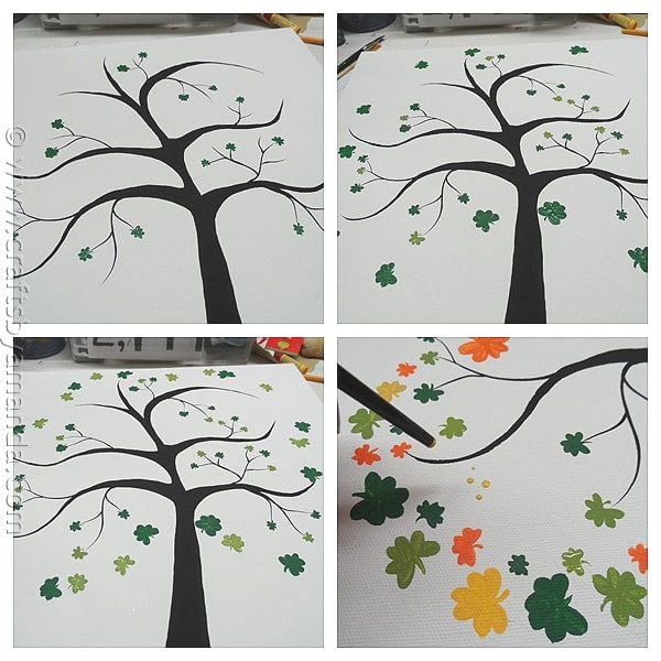 Shamrock Crafts: Shamrock Tree on Canvas by CraftsbyAmanda.com @amandaformaro