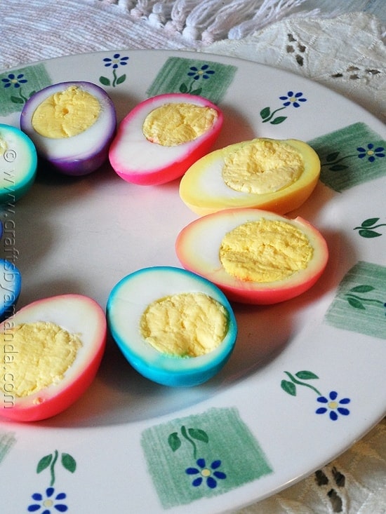 Colored Easter Eggs - a rainbow of colors without the shell