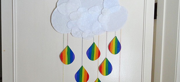 Cloud and Rainbow Raindrops