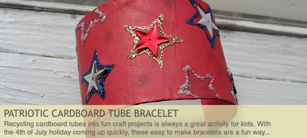 Patriotic Cardboard Tube Bracelet