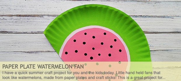 Paper Plate Watermelon Fan