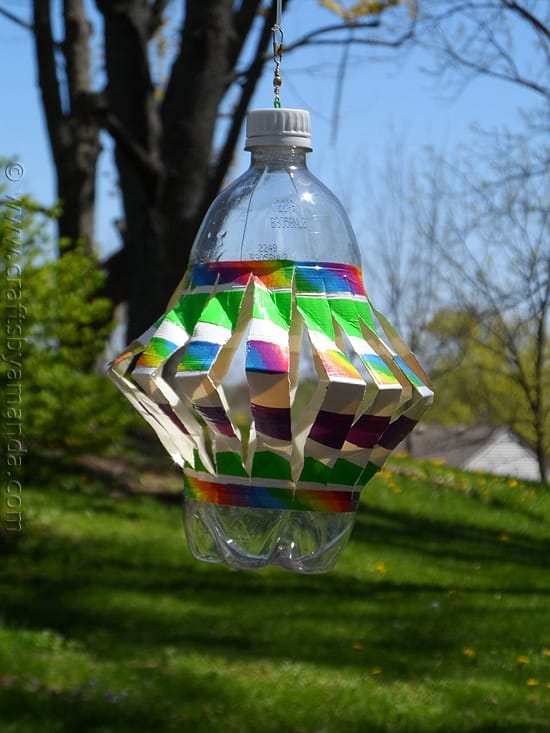 Recycled Plastic Bottle Wind Spinner Crafts by Amanda