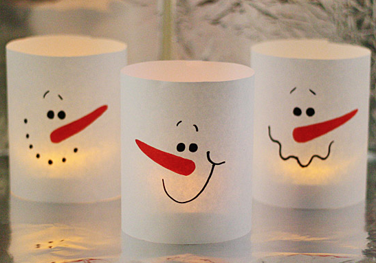 Paper Snowman Luminaries in 3 Minutes