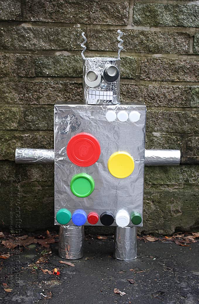 Make a Robot from a Cereal Box - Crafts by Amanda