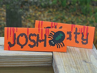 Bleeding Place Cards for your Halloween Party