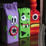 Make adorable monsters from recycled juice boxes and felt! Great for Halloween too! By Amanda Formaro of Crafts by Amanda