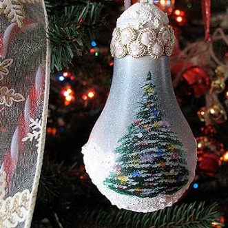 Christmas Tree Light Bulb Ornament - CraftsbyAmanda.com