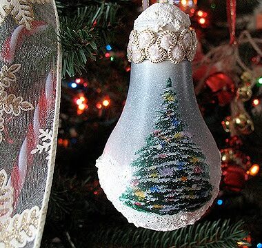 Christmas Tree Light Bulb Ornament - CraftsbyAmanda.com