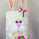 This cotton ball container bunny is an adorable Easter craft and is fun for all ages! Make this bunny using a potato chip canister or anything similar.