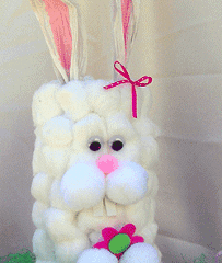 This cotton ball container bunny is an adorable Easter craft and is fun for all ages! Make this bunny using a potato chip canister or anything similar.
