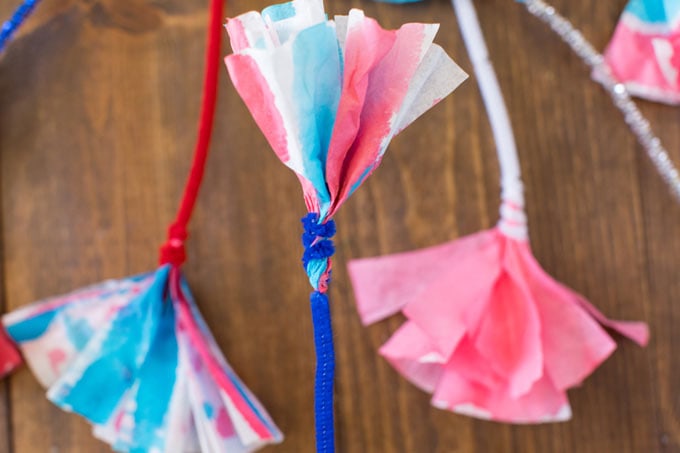 pipe cleaner wrapped around coffee filter