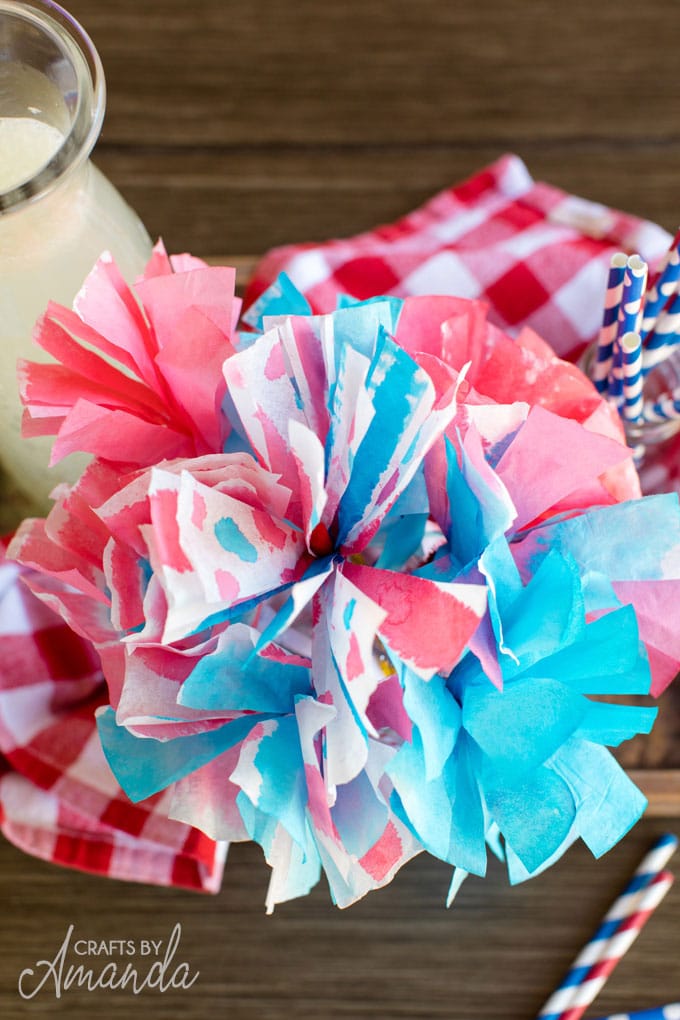 4th of July Coffee Filter Flowers - Crafts by Amanda - 4th ...