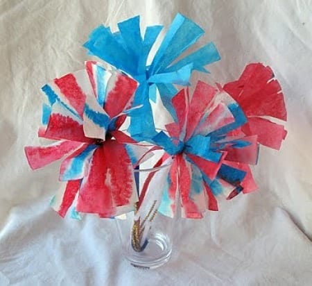 4th of July: Coffee Filter Flowers