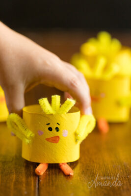 Cardboard Tube Chicks Tutorial - Crafts by Amanda - Crafts for Kids