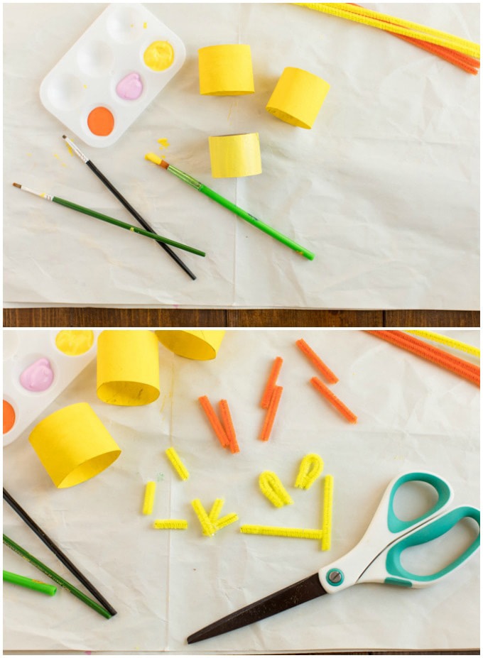 cutting and bending pipe cleaners
