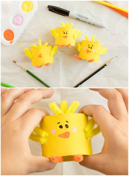 Cardboard Tube Chicks Tutorial - Crafts by Amanda - Crafts for Kids