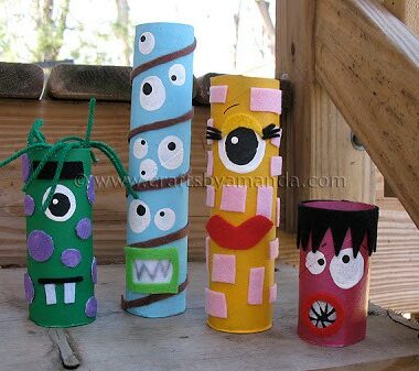 Amanda Formaro's Cardboard Tube Monsters in Parents Magazine