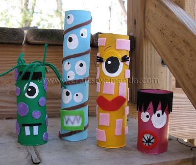 Amanda Formaro's Cardboard Tube Monsters in Parents Magazine