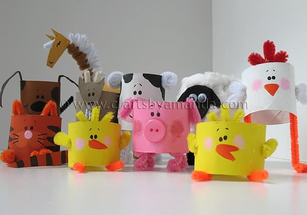 Cardboard Tube Farm Animals The Round Up Crafts By Amanda