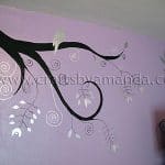 Tree Branch and Bird Mural