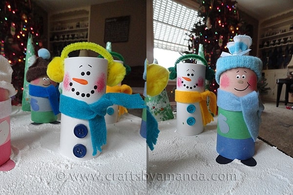 Cardboard Tube Children & Snowmen