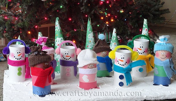 Cardboard Tube Children & Snowmen