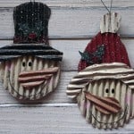 Corrugated Cardboard Snowman Ornaments