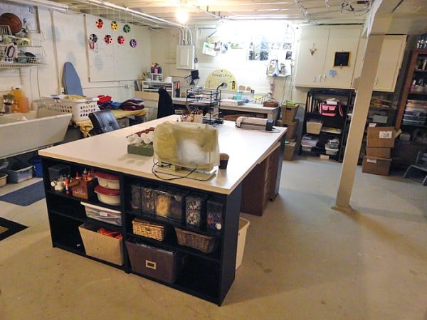 DIY Craft Table with Magnetic Chalkboard