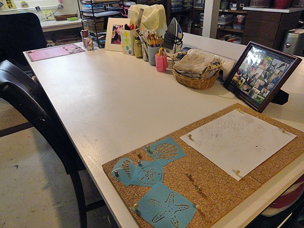 DIY Craft Table with Magnetic Chalkboard