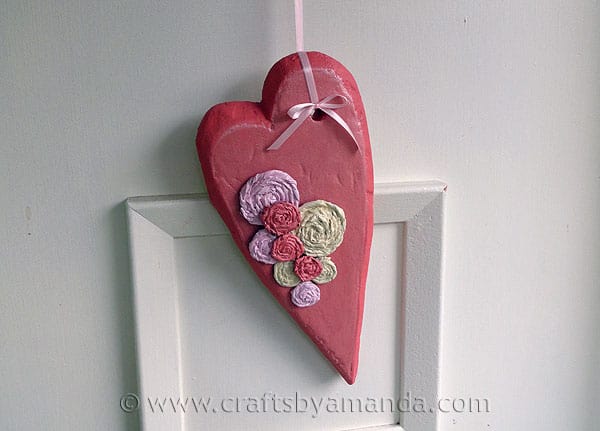 Valentine Rosette Heart Door Decoration