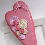Valentine Rosette Heart Door Decoration