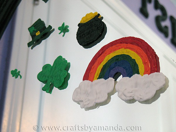 Happy St Patrick's Day Window Clings Shamrocks Rainbow 