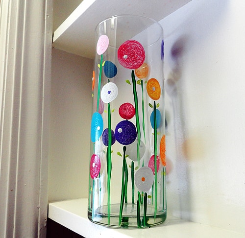 Spring Poppy Flower Vase