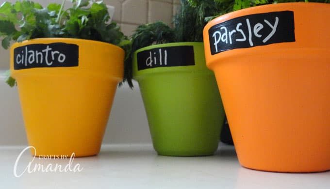 Chalkboard Herb Pots