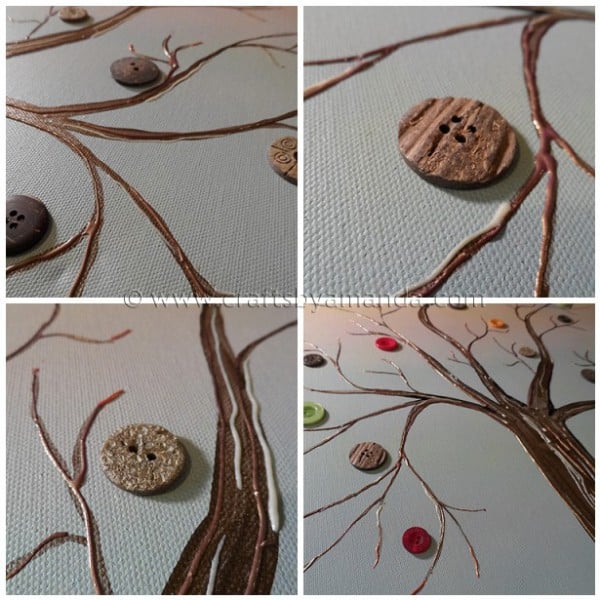 Vibrant Button Tree on Canvas