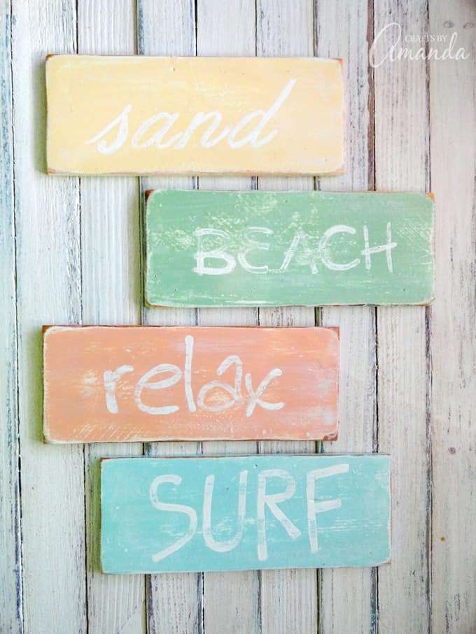  Rustic Wood Beach Word Sign for Home Decor